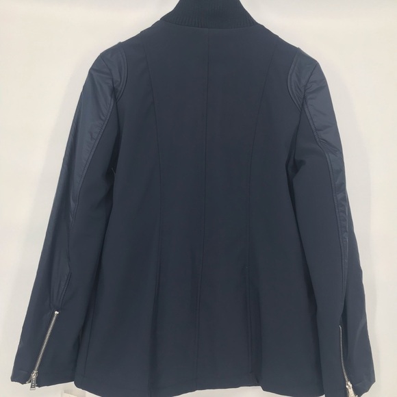 NWT DKNY Navy & Silver Zip Front Soft Shell Jacket - Picture 8 of 9